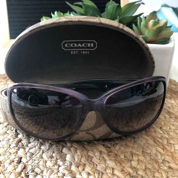 Coach Accessories - Coach Plum Horn Devyn Sunglasses with case